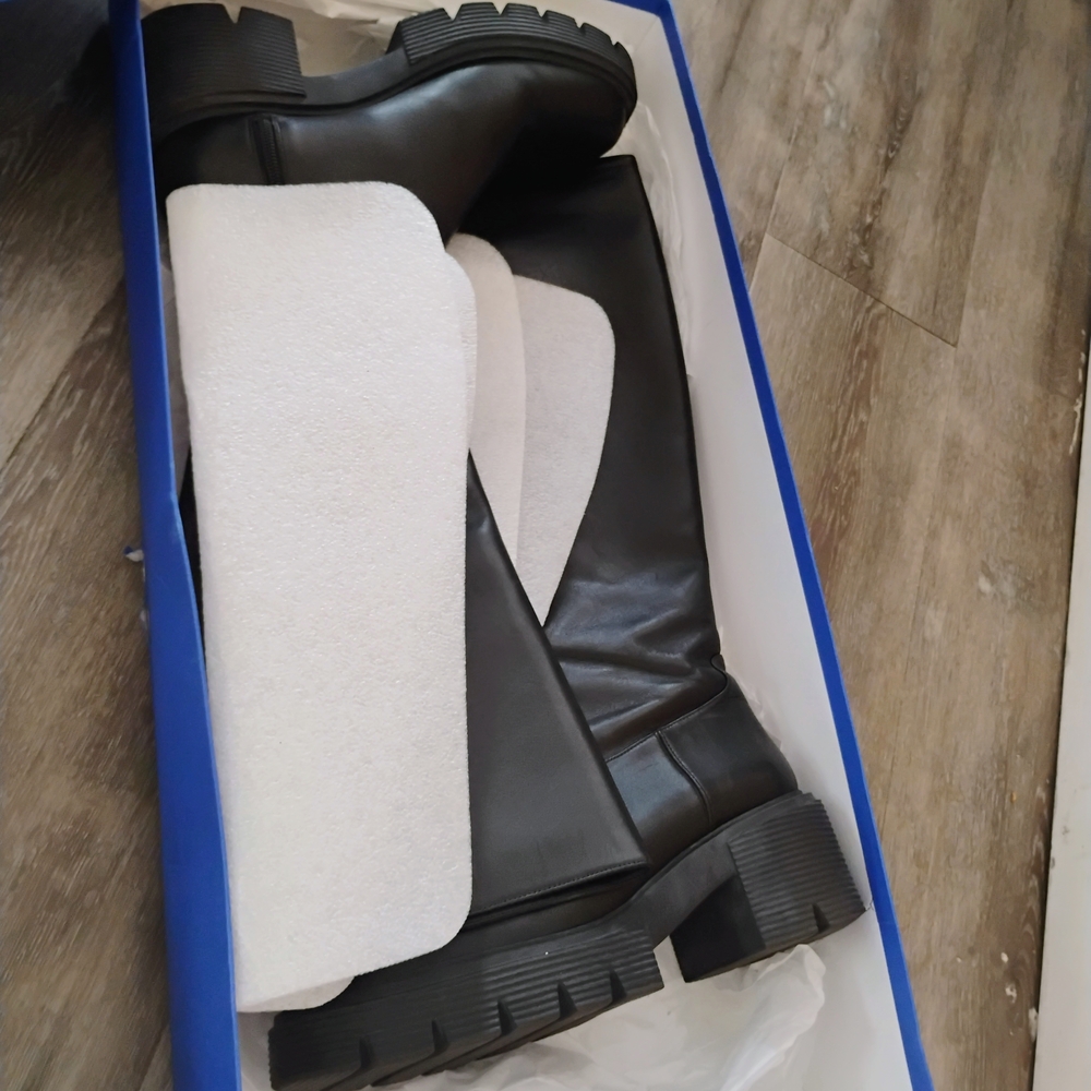 Stuart Weitzman Black Combat Moto Boots